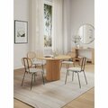 Manhattan Comfort 5-Piece Hathaway 47.24 Round Dining Set in Nature with 4 Jardin Dining Chairs 4-DT03DCCA06-OM